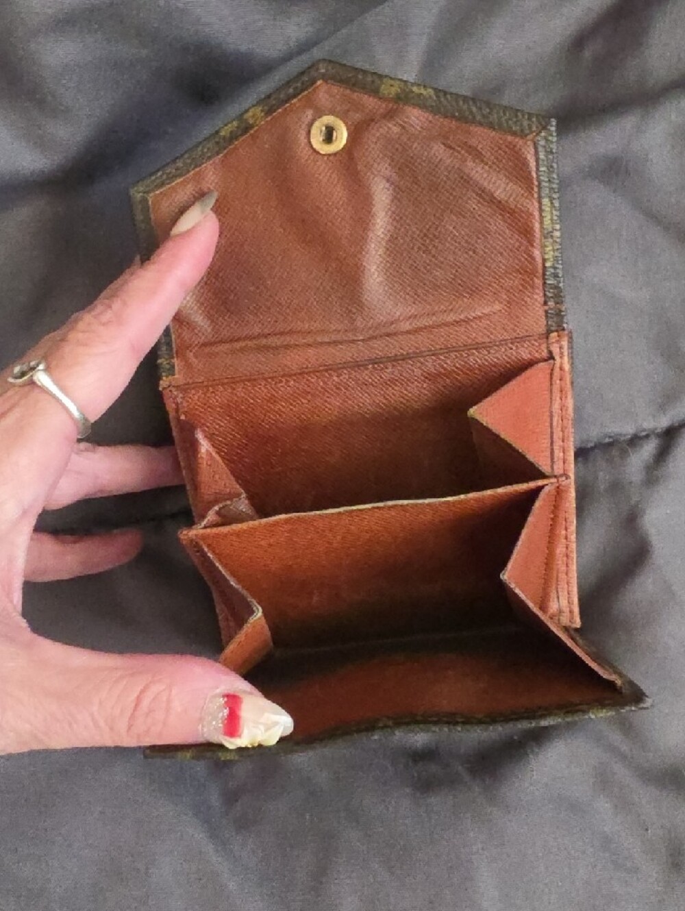 AUTHENTIC Louis Vuitton Monogram Compact Envelope Wallet - Brown/Gold Accents - Picture 5 of 13